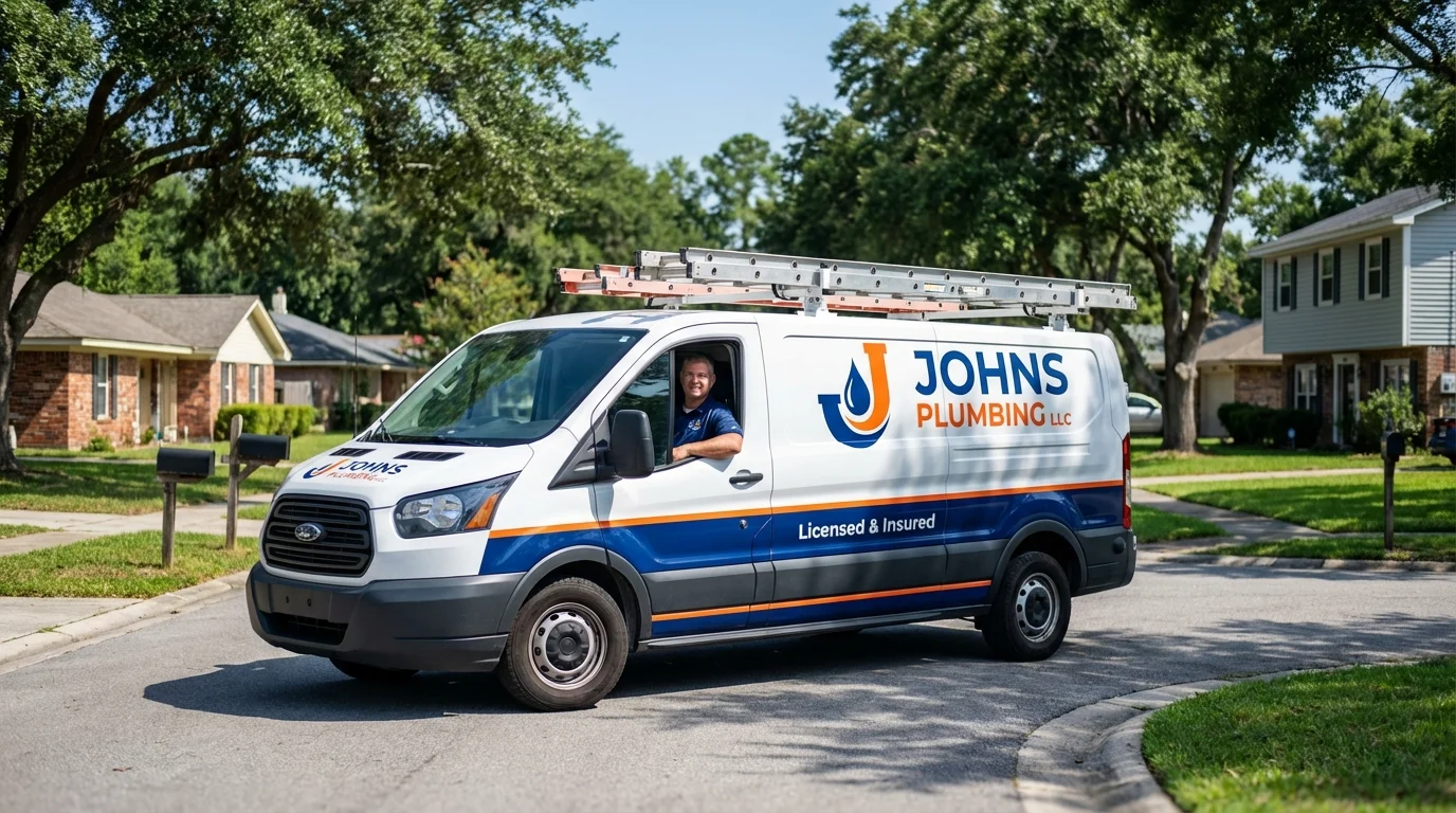 Johns Plumbing LLC service van in Stanfield, NC